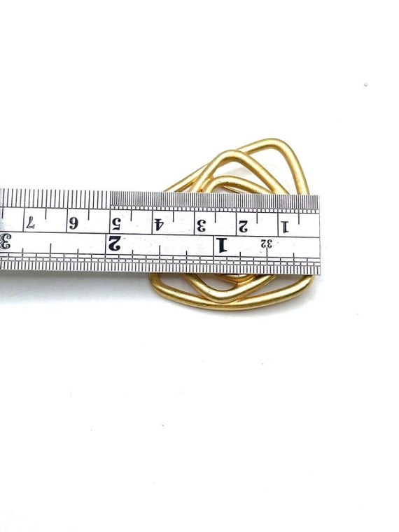 Modernist Brushed Matte Gold Geometric Spiral Ang… - image 5