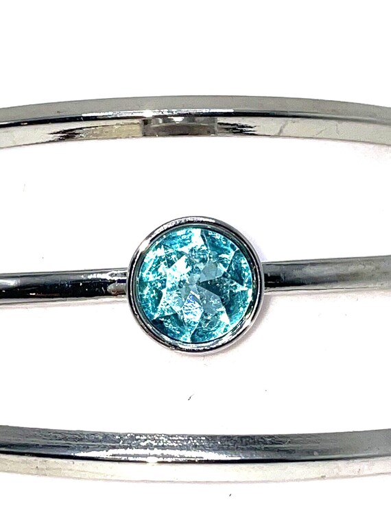 Stacking Bracelets Silver Topaz Crystal Bangles 3… - image 2