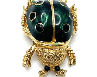 OLYCRAFT 12 Spille A Forma Di Coccinella, In Lega Dorata, Con Strass, Smaltate, Con Cristalli, Set Di Spille A Forma Di Animale, Per Zaino, Vestiti, Cappelli, Accessori, 12 Stili