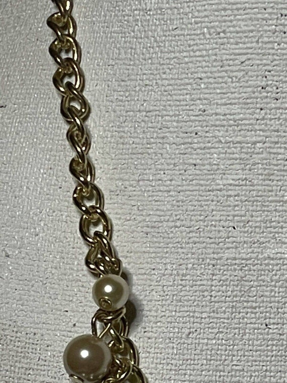 Gold Multi Strand Baroque Pearl Lucite Necklace  … - image 4