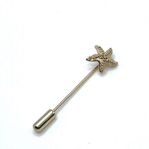 Vintage Signed Sarah Coventry Gold Starfish Stick Lapel Pin