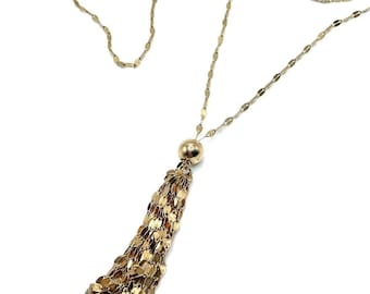 Karizia Italy 18k GP 925 Silver Valentino Chain Lariat Tassel Necklace Unique