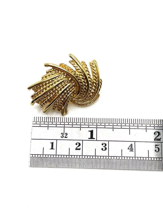 Monet Mirador Demi Parure Gold XL Brooch Pin Post… - image 6