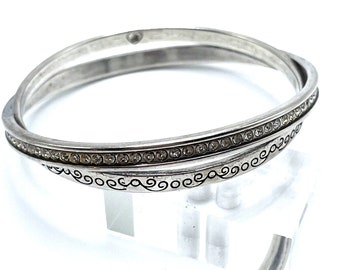 Brighton Neptune's Ring Silver Crystal Double Intertwined