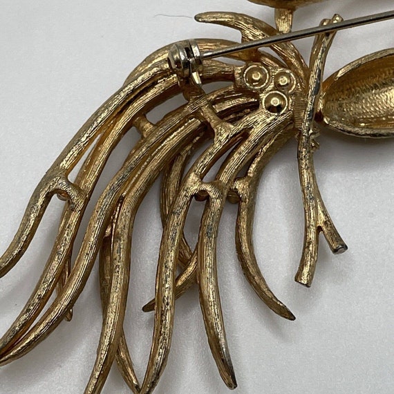 Vintage Avon Bird of Paradise Brushed Gold Brooch… - image 8