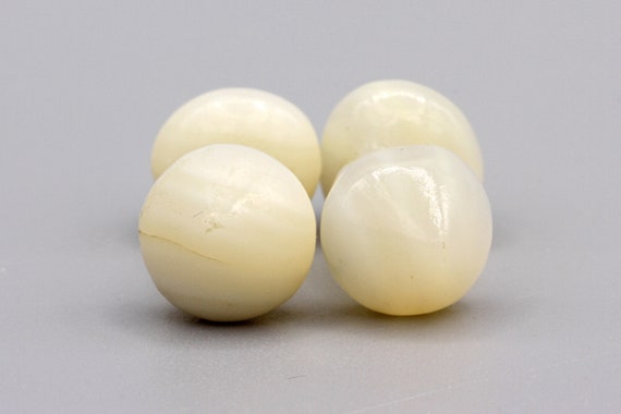 Antique 1900s Carved Mother Pearl Cufflinks, Old … - image 2