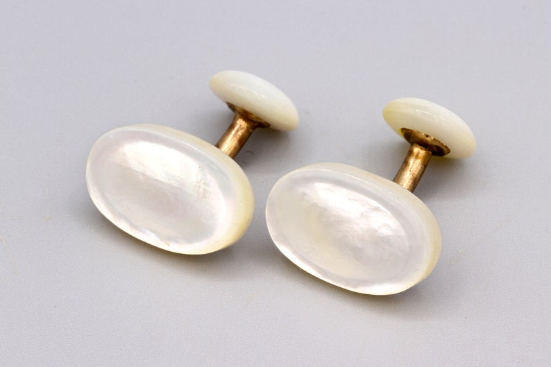 Carved Mother Of Pearl Antique 1900s Mens Cufflinks Art Deco Oval Cufflinks Shell Nacre Cuff Links Victorian Edwardian Mens Jewelry