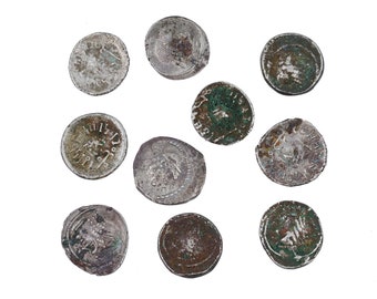 Ancient Arabia Felix Silver Coins, Quinarius Half Denarius Raydan Scyphate Mint, Ancient 2nd C AD Ḥimyarite Kingdom Yemen, Jewish Kingdoms