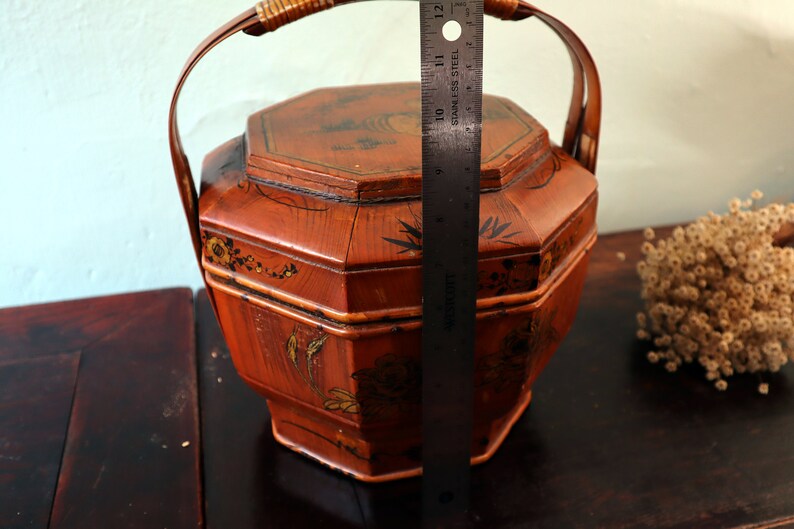 Late 19th Century Lacquered Chinese Picnic Basket Antique Etsy