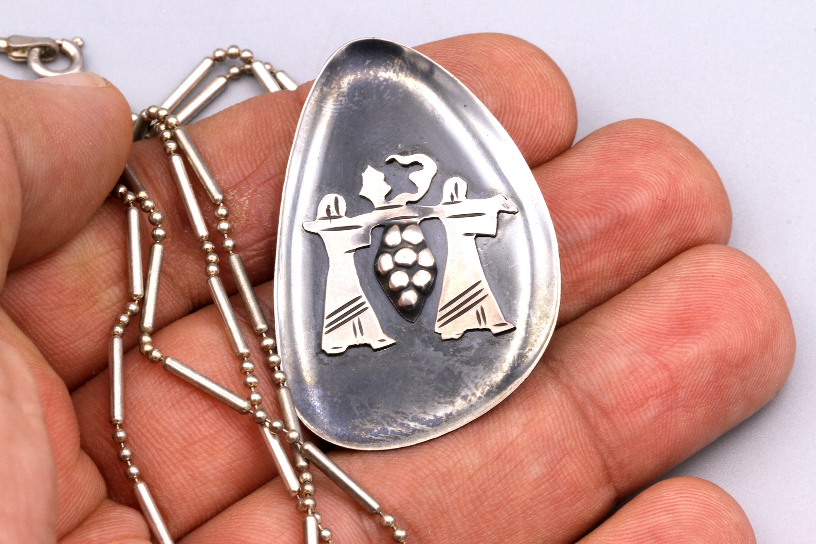 Modernist Israel Pendant Necklace, Vintage 70s Jewelry, Mid Century ...
