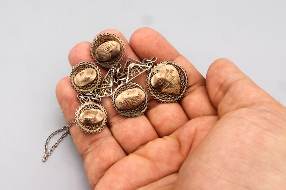 Middle East Egypt Filigree Bib Necklace, 800 Silv… - image 6