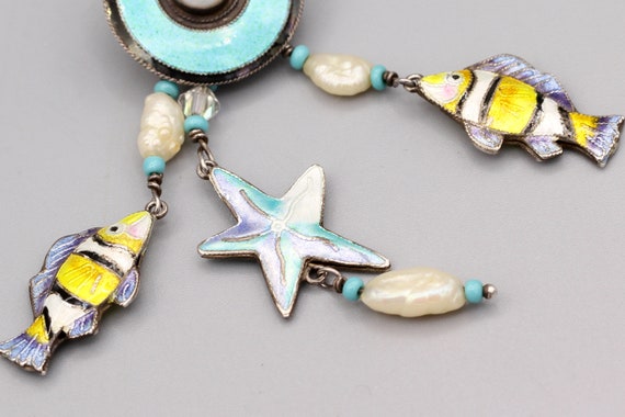 Fish And Stars Earrings, Large Dangle Chandelier … - image 2