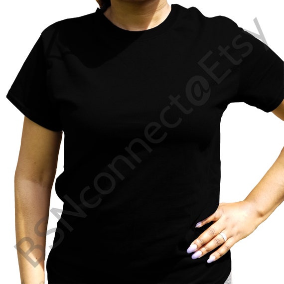 Download T Shirt Mockup Blank Black T Shirt Blanks Black Model Female Etsy