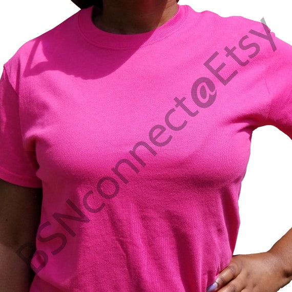 Download T Shirt Mockup Blank Pink T Shirt Blanks Black Model Female Etsy PSD Mockup Templates