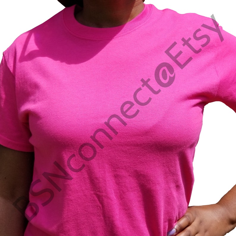 Download T Shirt Mockup Blank Pink T Shirt Blanks Black Model Female | Etsy