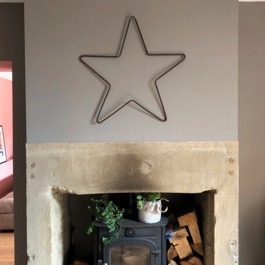 Large 65cm Rustic Metal Star Garden / Home Rustic Patina Etsy