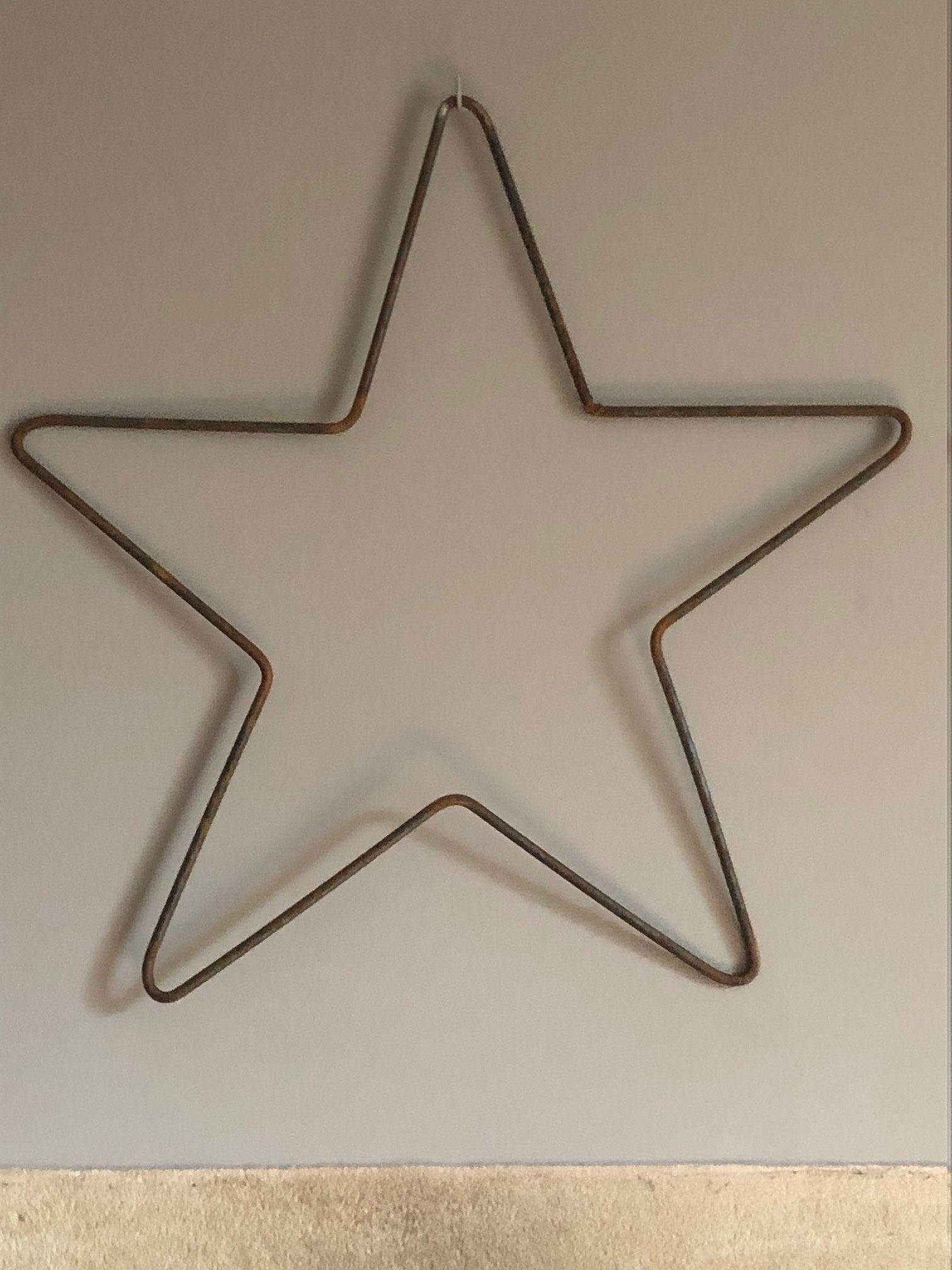 Large 65cm Rustic Metal Star Garden / Home Rustic Patina Etsy UK