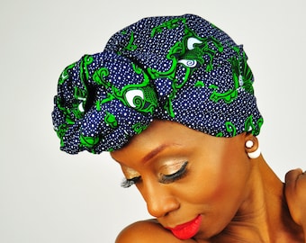 Tafi Africa head scarf, blue Africa head wrap, Green, blue, white,  Ankara head scarf, Africa head wrap, Ankara headscarf, ladies scarf, wax