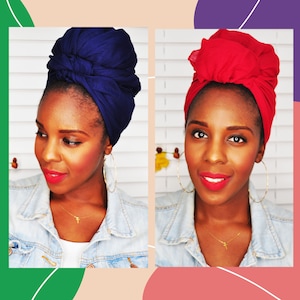 Navy, Burgundy | Plain cotton Headscarf | Adult boho head wrap | Light headscarf | Thin headscarf | Headscarf for women | Headwrap tichel