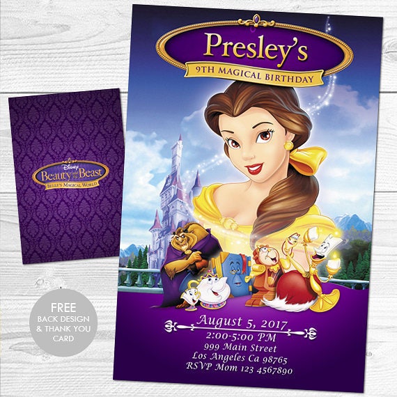 Beauty And The Beast Invitation Download Beauty And The Beast Etsy