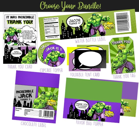 The Hulk Printables Hulk Printable Set of Decorations Hulk | Etsy