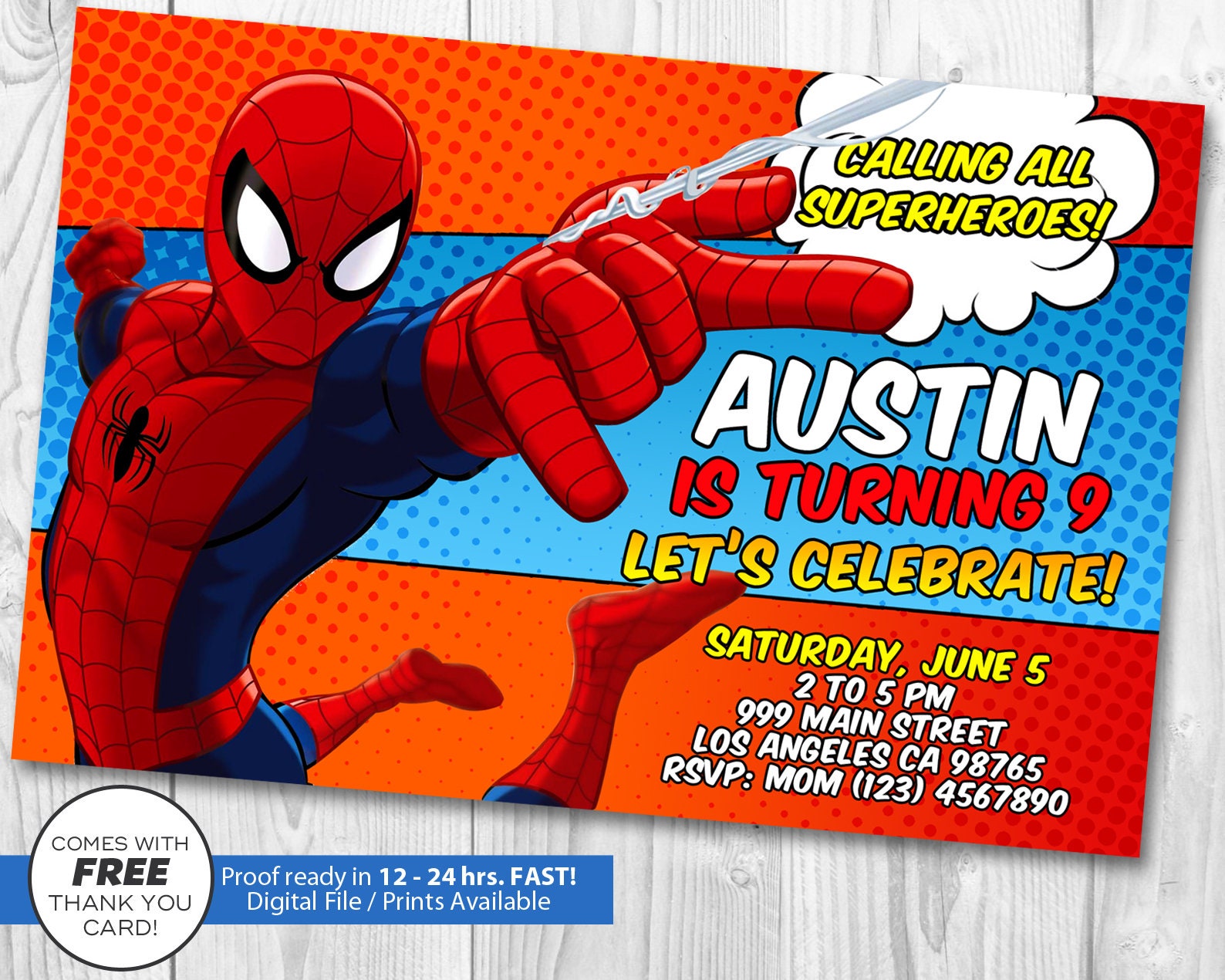 Invitation Spiderman Invitation Danniversaire Spiderman Etsy Canada