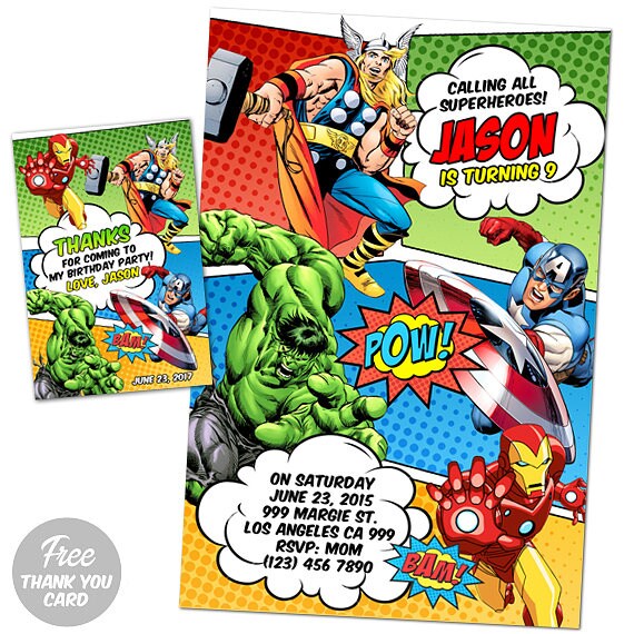 Free Avengers Age Of Ultron Printable Birthday Invitation