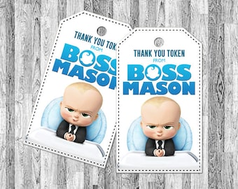 Boss Baby Thank You Tags, Boss Baby Party Favors, Boss Baby Favor Tags, Boss Baby Printables, Boss Baby Birthday, Boss Baby Tags and Labels