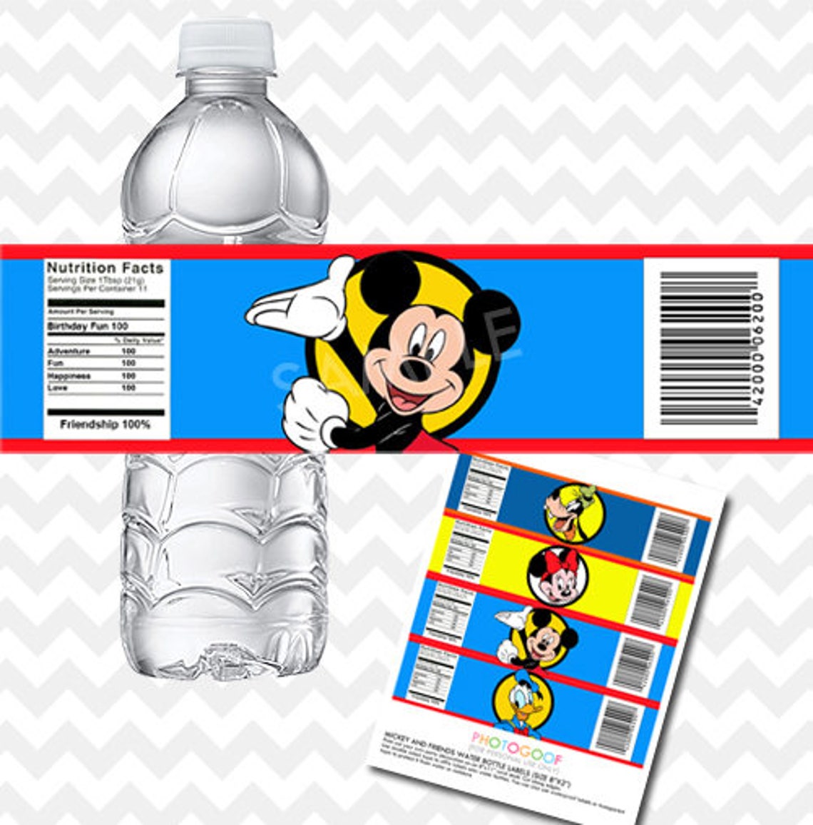 Mickey Mouse Bottle Labels Mickey Mouse Water Labels Mickey - Etsy Hong ...