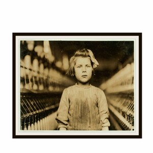 Vintage Historic Reproduction Photo &quot;A little spinner in Globe Cotton Mill. Augusta, Ga., by Lewis W. Hine, 1909&quot;  Unframed Photo