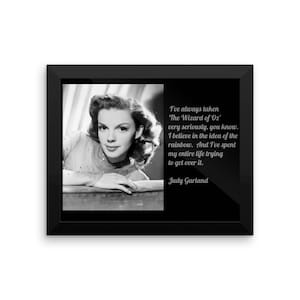 Judy Garland Wizard of Oz Quote Framed poster, Vintage Movie Star Poster, Framed Judy Garland Poster with Quote