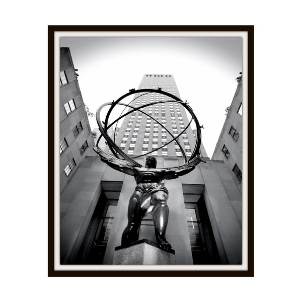 Atlas Holding the World Vintage Historic Photo Reproduction Unframed,  5 x 7" or  8 x 10"  Historic Image  Photo,   Vintage NYC