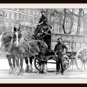 Vintage historische Reproduktion Foto Ice Cart ungerahmt