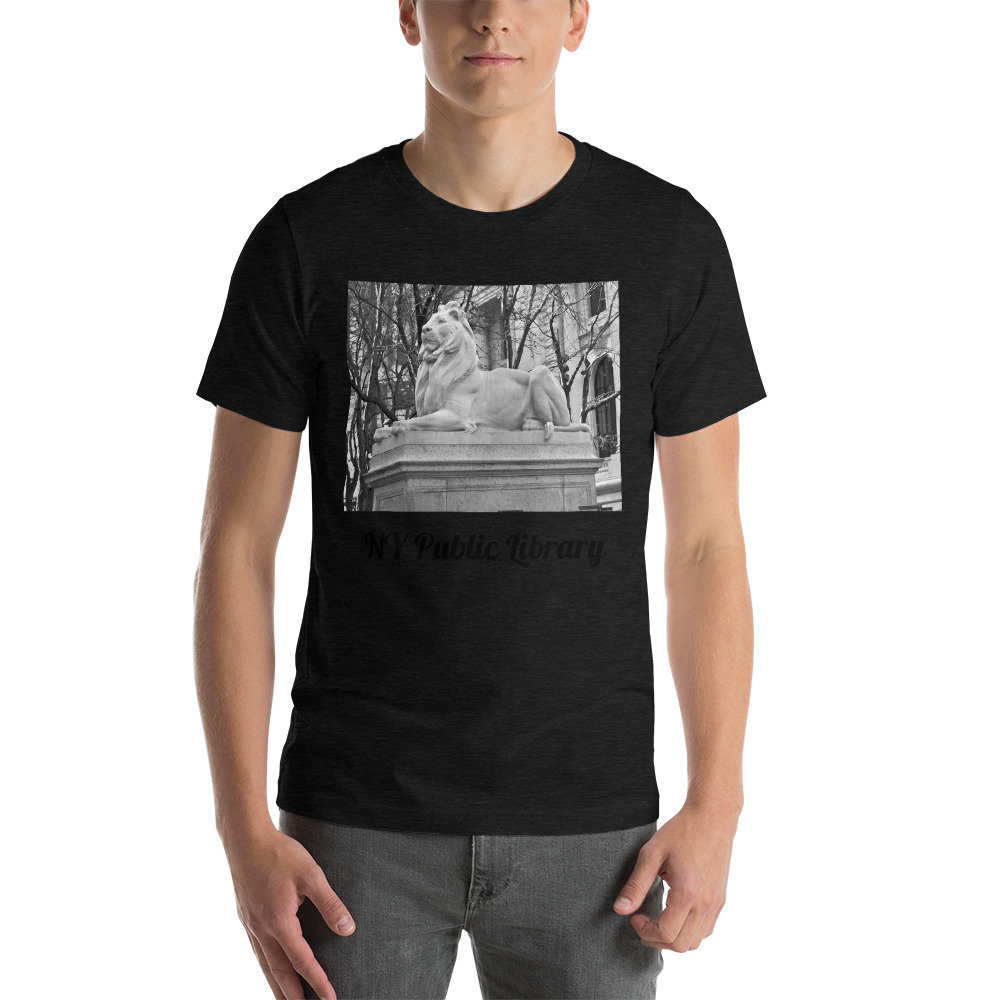 New York Public Library Lion Short-sleeve Unisex T-shirt, Vintage