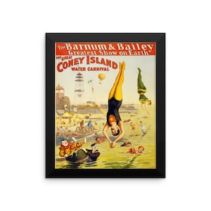 Barnum & Bailey Circus Poster &quot;Coney Island&quot; gerahmt Poster