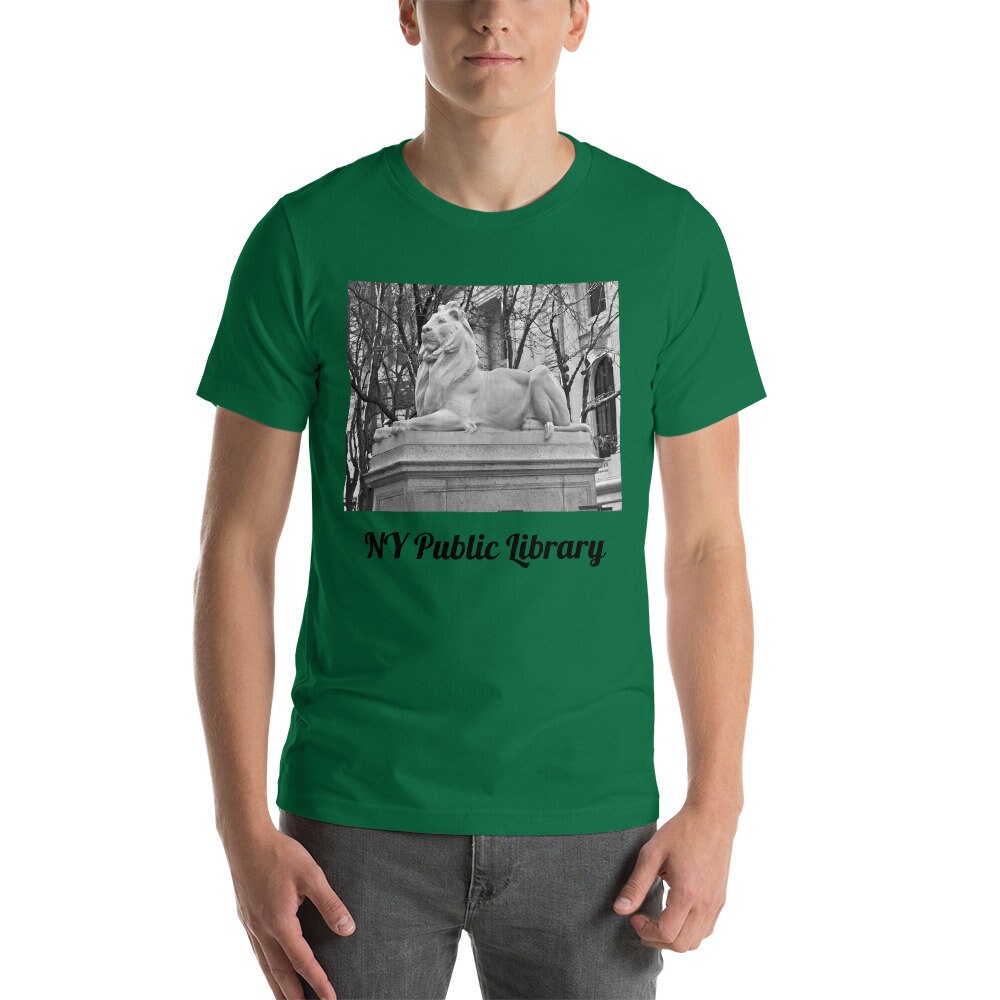 New York Public Library Lion Short-sleeve Unisex T-shirt, Vintage