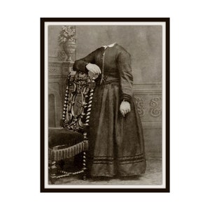 Spooky Headless  Halloween Vintage Historic Reproduction Photo Halloween   Unframed, Halloween Wall Decor, Vintage Photo