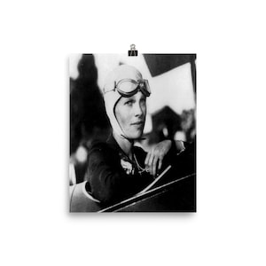Amelia Earhart Vintage Photo Poster | Vintage Hisotric Reproduction Photo Poster