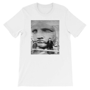 Vintage Statue of Liberty Face Short-Sleeve Unisex T-Shirt, Historic Photo T-shirt