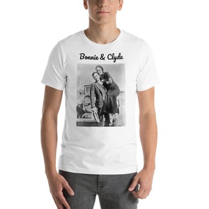 Bonnie und Clyde Amerikas meist gesuchte Gangster Kurzarm Unisex T-Shirt
