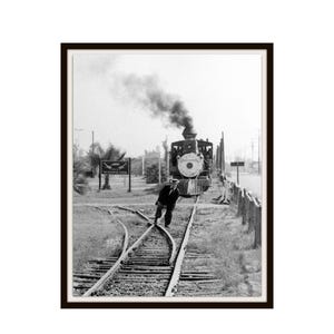 Buster Keaton Movie Picture &quot;Seven Chances&quot; 1925 Railroad Tracks Scene I Vintage Historic Photo Reproduction, Unframed