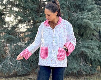 Quilted Chore Coat Sewing Pattern (XS–4XL) – Upcycled Jacket (Digital PDF Pattern)
