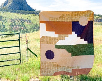 Sundance Quilt pattern PDF- a modern, boho quilt pattern. Advanced beginner