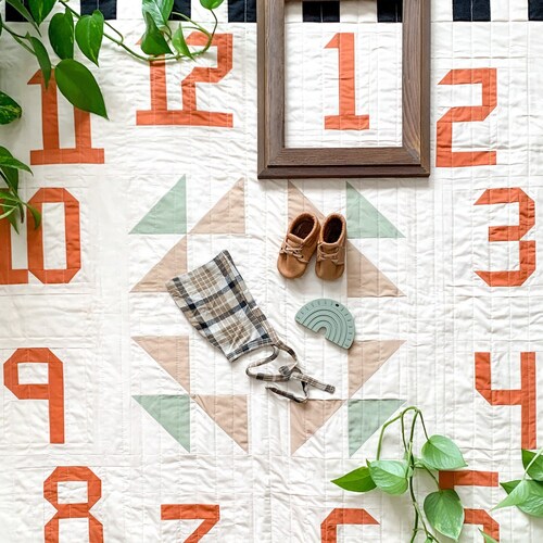 Let's Grow Milestone Quilt Pattern Modern Milestone Etsy