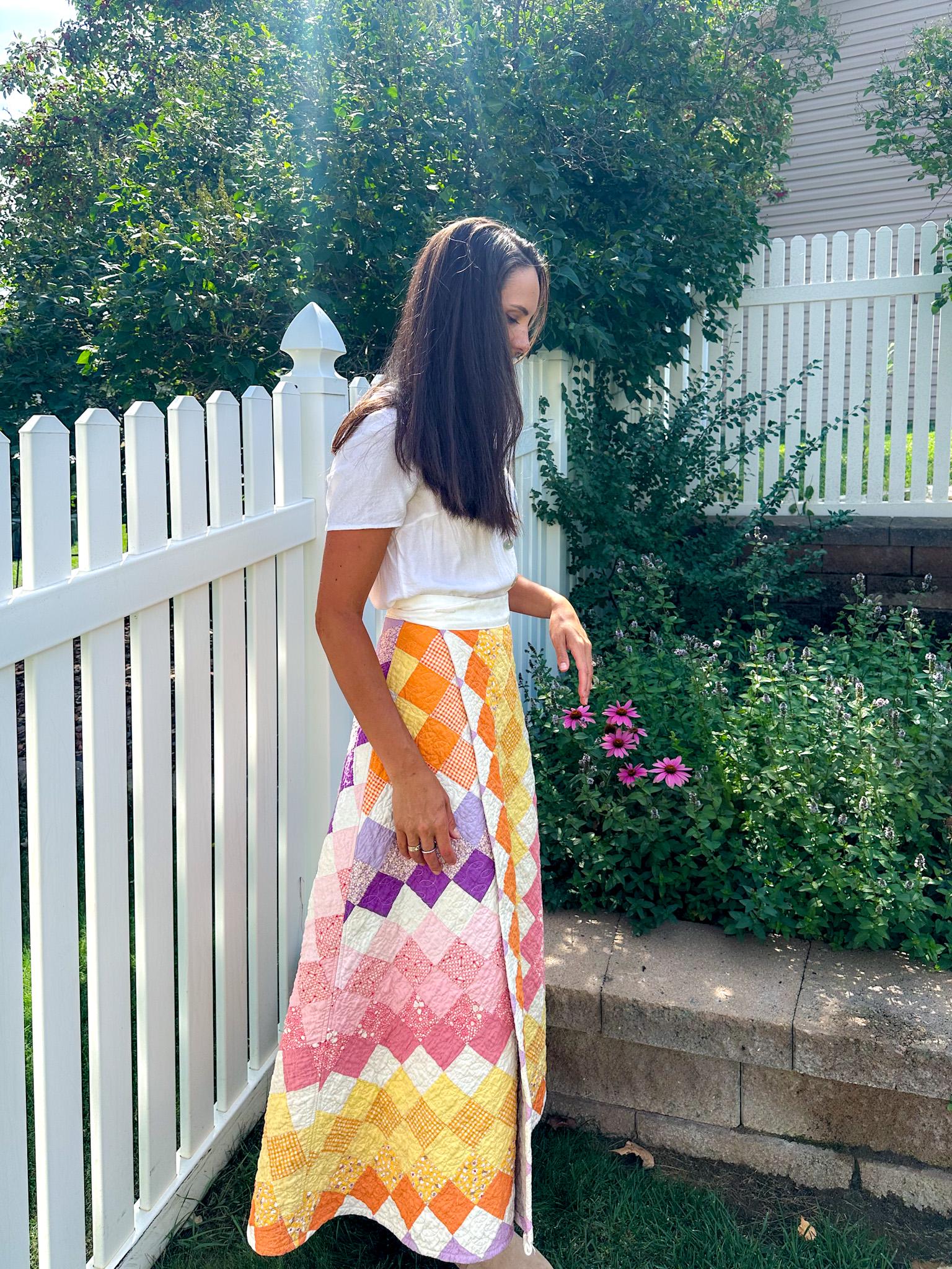 Quilted Wrap Skirt Sewing Pattern: Beginner Friendly (PDF Pattern
