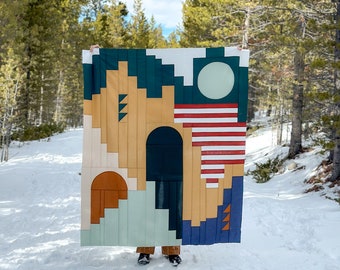 Santa Fe Quilt Pattern: Modern Geometric Desert Landscape (PDF)