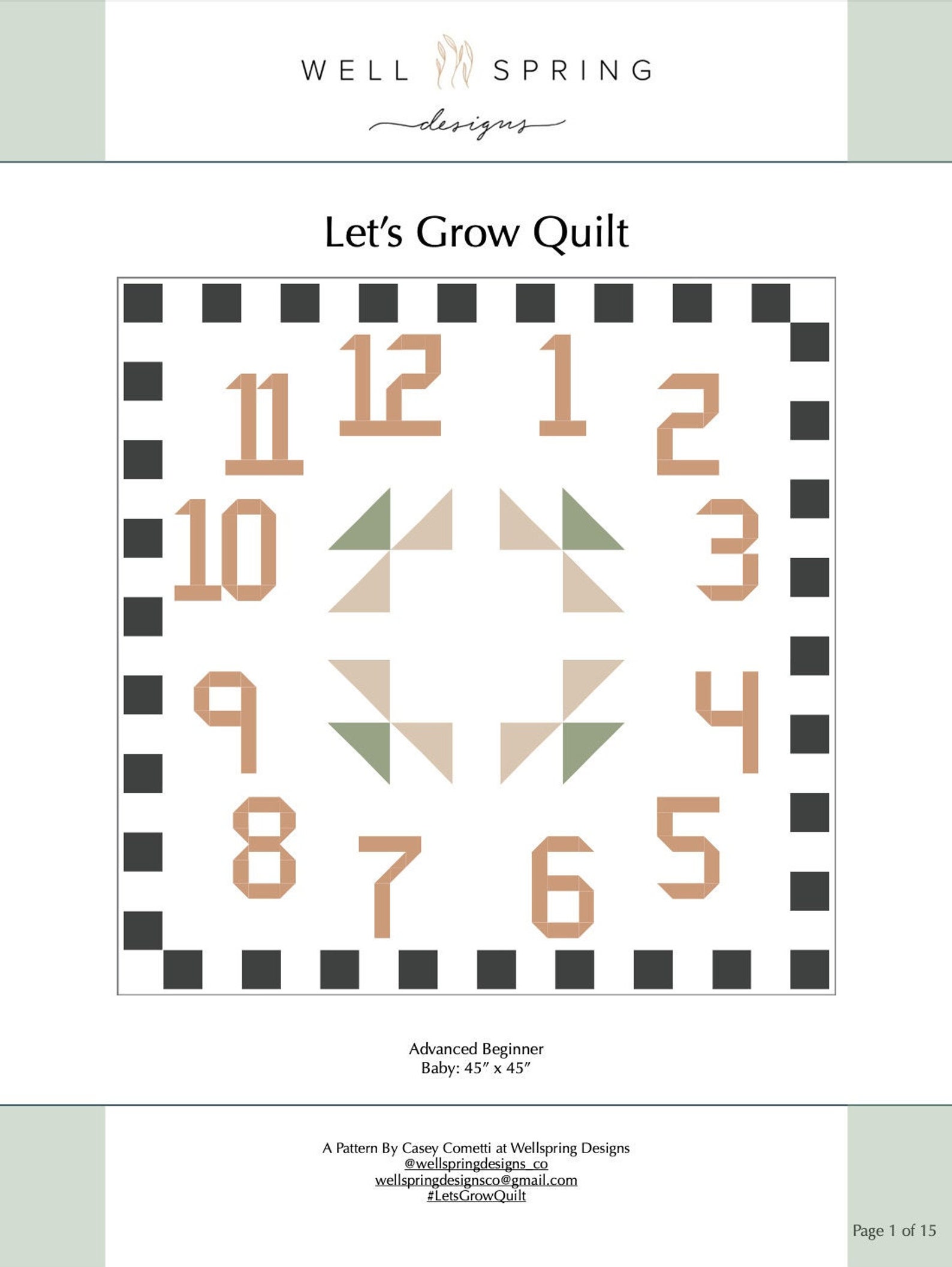 Let's Grow Milestone Quilt Pattern Modern Milestone Etsy