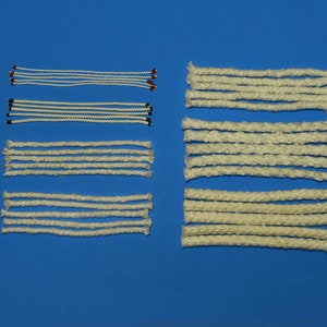 5 X 8 inches Round Fiberglass Wicks - Diameter of 1/16 inch or 1/8 inch or 3/16 inch or 1/4 inch or 3/8 inch or 7/16 inch or 1/2 inch