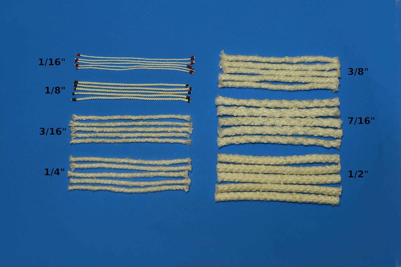 5 X 8 inches Round Fiberglass Wicks - Diameter of 1/16 inch or 1/8 inch or 3/16 inch or 1/4 inch or 3/8 inch or 7/16 inch or 1/2 inch image 1