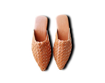 tan mules shoes